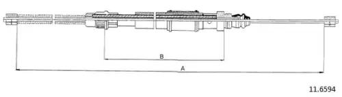 Cable, parking brake 11.6594 CABOR