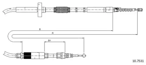 Cable, parking brake 10.7531 CABOR