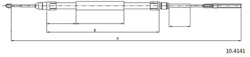 Cable, parking brake 10.4141 CABOR
