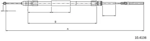 Cable, parking brake 10.4136 CABOR
