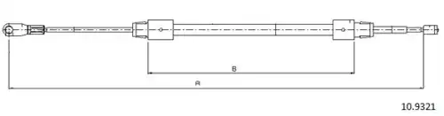 Cable, parking brake 10.9321 CABOR