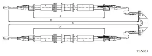 Cable, parking brake 11.5857 CABOR