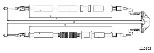 Cable, parking brake 11.5862 CABOR