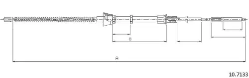 Cable, parking brake 10.7133 CABOR