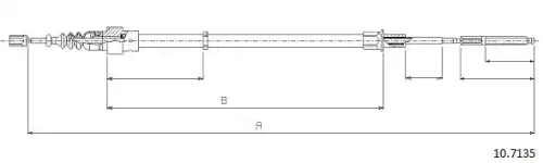 Cable, parking brake 10.7135 CABOR