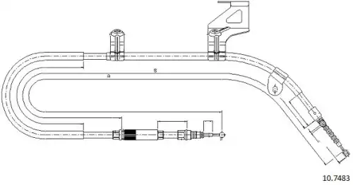 Cable, parking brake 10.7483 CABOR