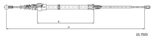 Cable, parking brake 10.7505 CABOR