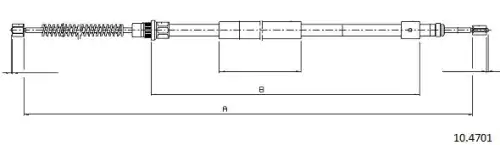 Cable, parking brake 10.4701 CABOR