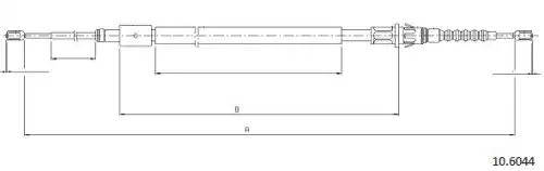 Cable, parking brake 10.6044 CABOR