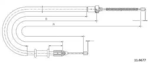 Cable, parking brake 11.6677 CABOR