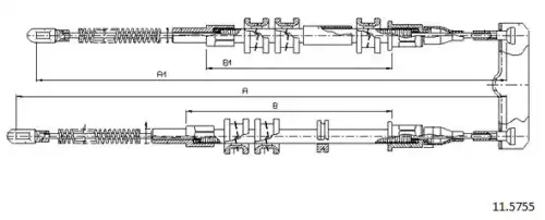 Cable, parking brake 11.5755 CABOR
