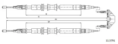 Cable, parking brake 11.5791 CABOR