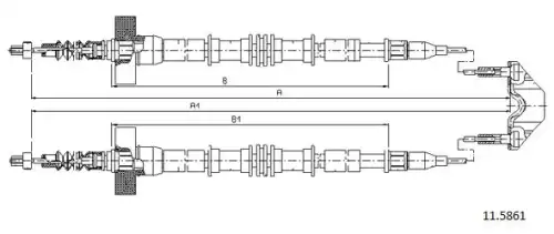 Cable, parking brake 11.5861 CABOR
