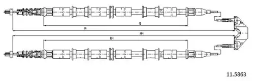 Cable, parking brake 11.5863 CABOR