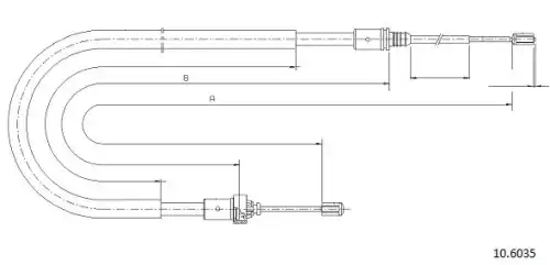 Cable, parking brake 10.6035 CABOR