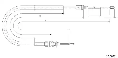 Cable, parking brake 10.6036 CABOR