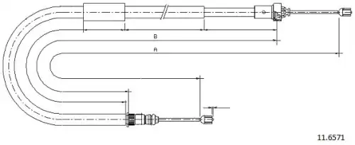 Cable, parking brake 11.6571 CABOR