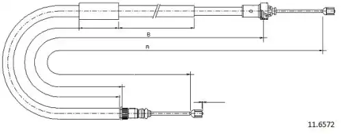 Cable, parking brake 11.6572 CABOR