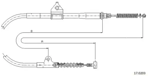 Cable, parking brake 17.0203 CABOR