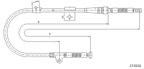 Cable, parking brake 17.0216 CABOR