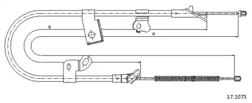 Cable, parking brake 17.1075 CABOR