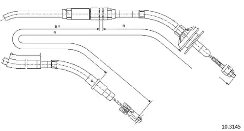 Clutch cable 10.3145 CABOR