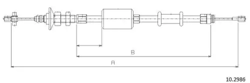 Clutch cable 10.2986 CABOR