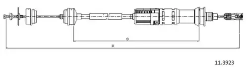 Clutch cable 11.3923 CABOR