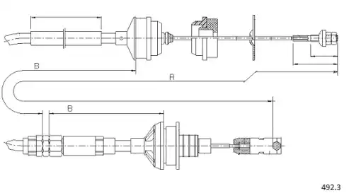 Clutch cable 492.3 CABOR