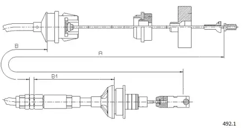 Clutch cable 492.1 CABOR