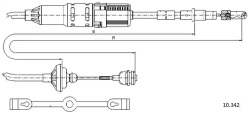 Clutch cable 10.342 CABOR