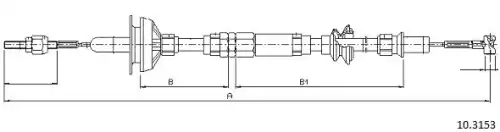 Clutch cable 10.3153 CABOR