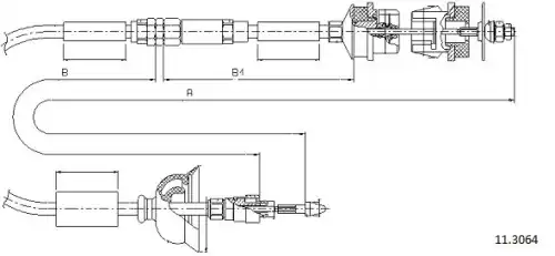 Clutch cable 11.3064 CABOR