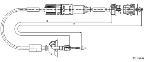 Clutch cable 11.3264 CABOR