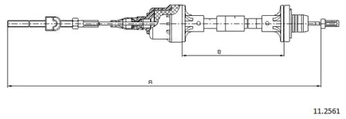 Clutch cable 11.2561 CABOR