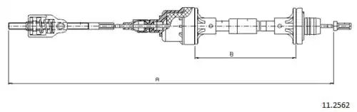 Clutch cable 11.2562 CABOR