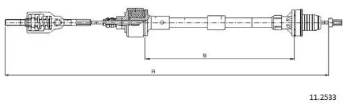 Clutch cable 11.2533 CABOR