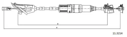 Clutch cable 11.3214 CABOR