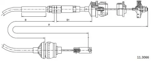 Clutch cable 11.3066 CABOR