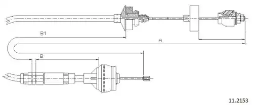 Clutch cable 11.2153 CABOR
