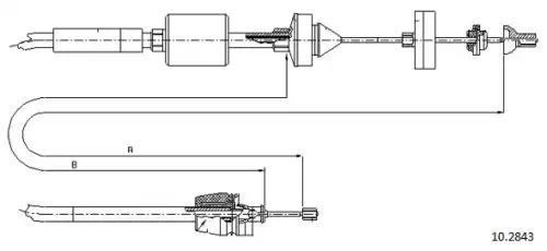 Clutch cable 10.2843 CABOR