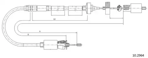 Clutch cable 10.2964 CABOR