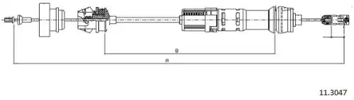 Clutch cable 11.3047 CABOR