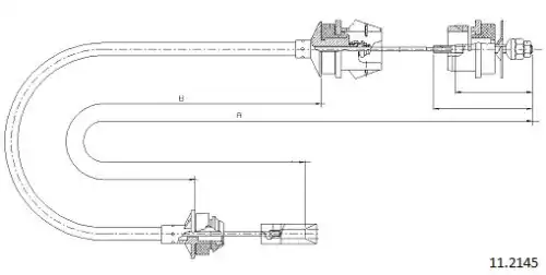 Clutch cable 11.2145 CABOR