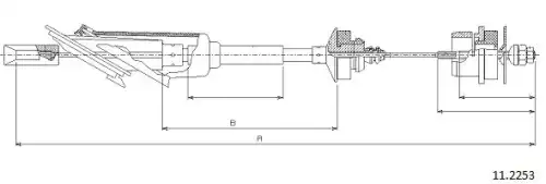 Clutch cable 11.2253 CABOR