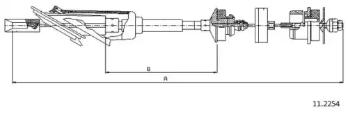 Clutch cable 11.2254 CABOR