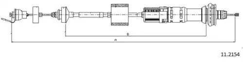 Clutch cable 11.2154 CABOR