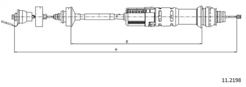 Clutch cable 11.2198 CABOR