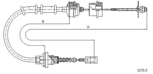 Clutch cable 1172.5 CABOR
