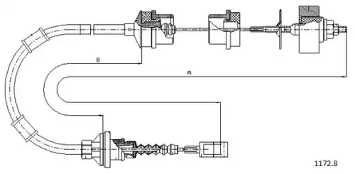 Clutch cable 1172.8 CABOR